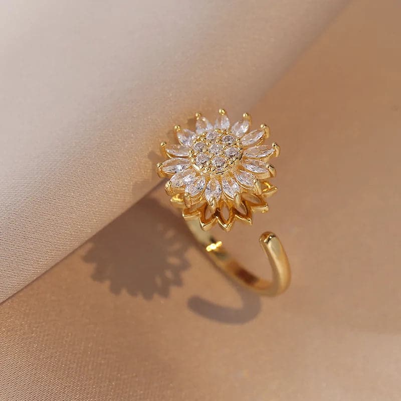Sunflower Diamond Ring & Clavicle Chain Necklace Set 2026