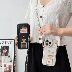 Rhinestone Perfume Bottle Crossbody Phone Case for iPhone