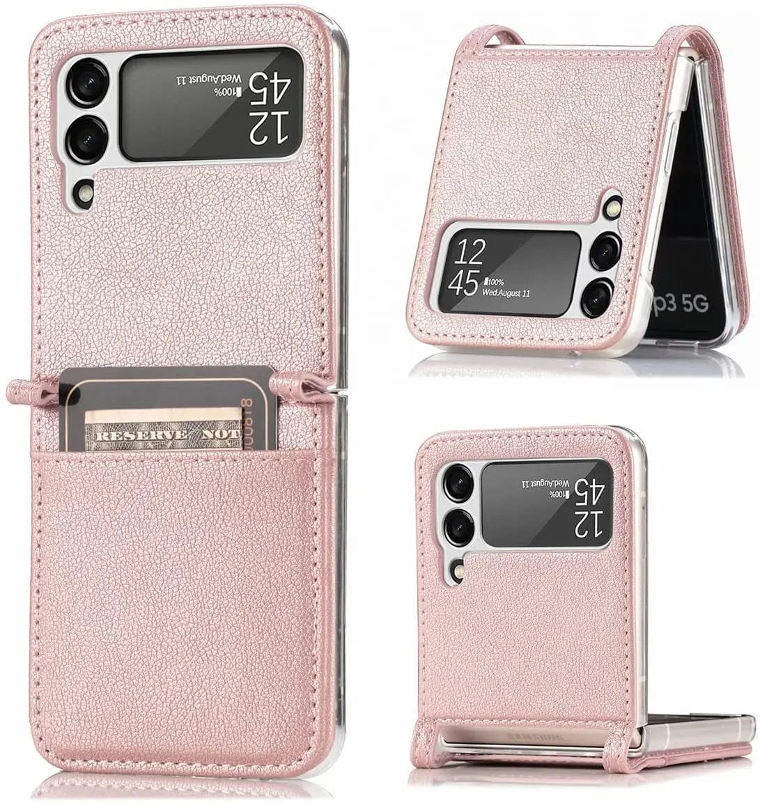 Samsung Galaxy Z Flip 3 Foldable PU Leather Card Case