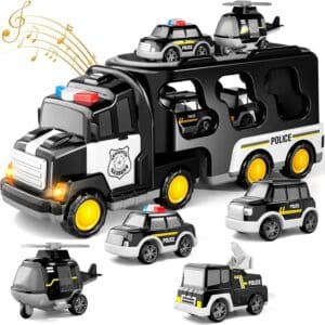 Toddler City Truck with Lights & 6 Mini Vehicles 7-in-1 Set