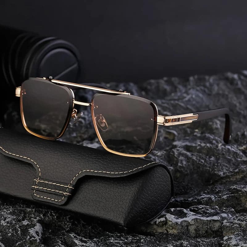 Metal Double Bridge Frame UV Protection Shades Sun Glasses Sunglasses for Men