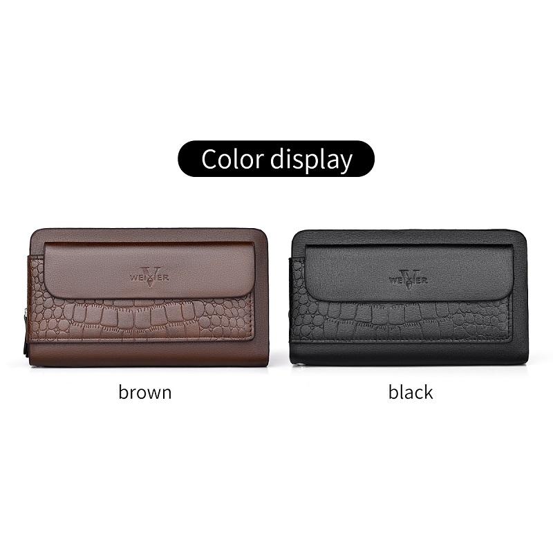 Men’s Minimalist PU Leather Wristlet Clutch Bag – Lightweight Business Handbag - Image 3