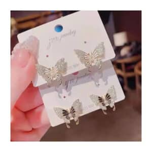 Women's Gold Butterfly Earrings Hypoallergenic Daily Wear