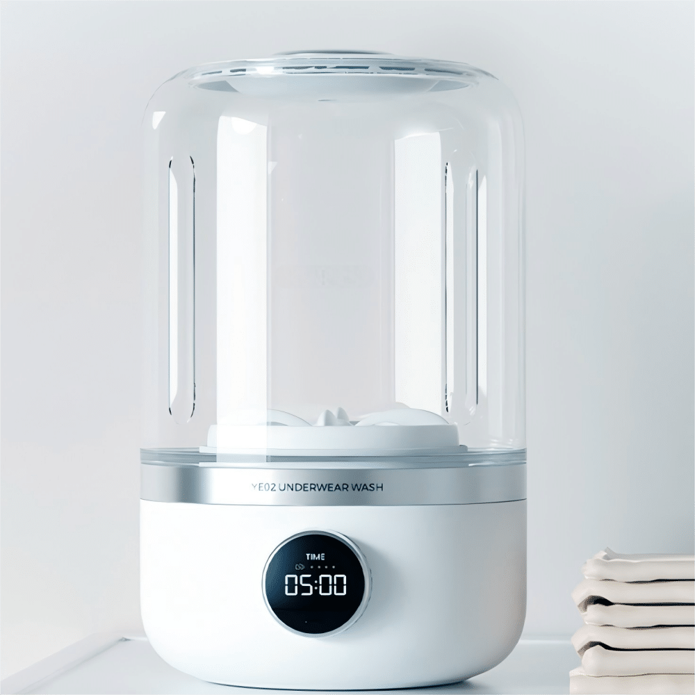 Portable Mini Washing Machine – 1L Capacity, USB Rechargeable, 4000mAh Battery, Wireless, Automatic, Compact Design for Baby Clothes