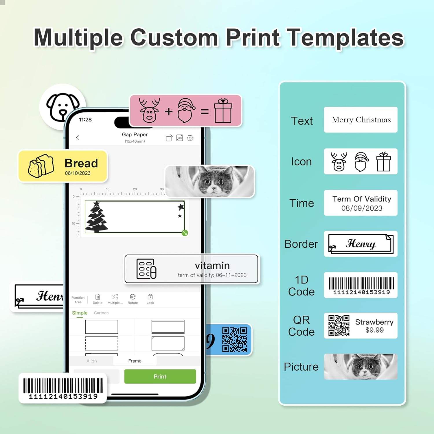 Wireless P21 Mini Label Printer – Portable Bluetooth Label Maker Machine with Tape and Cutter - Image 5