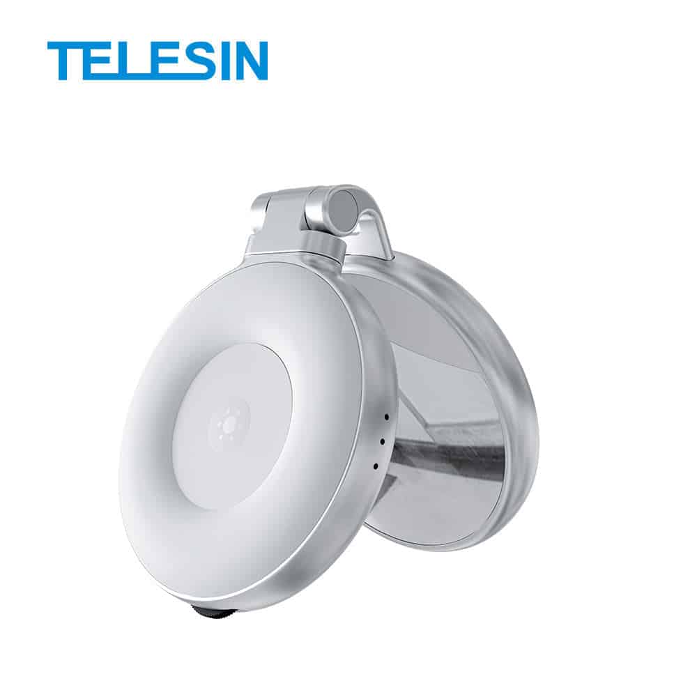 TELESIN Portable LED Selfie Ring Light with 360° Rotation & Makeup Mirror - Image 3