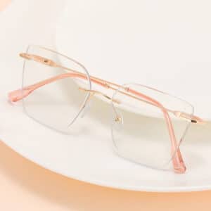 Rimless Butterfly Frame Sunglasses UV400 Alloy Unisex