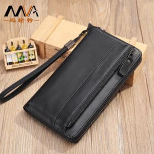Men's Genuine Leather Clutch Wallet Large Capacity Multi-Card Holder