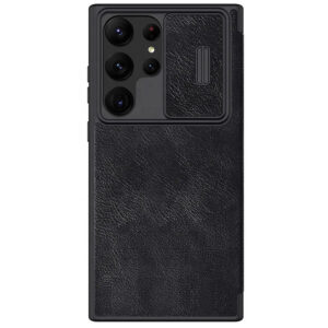 Nillkin Leather Flip Case with Card Wallet & Camera Cover for Samsung S23 Ultra