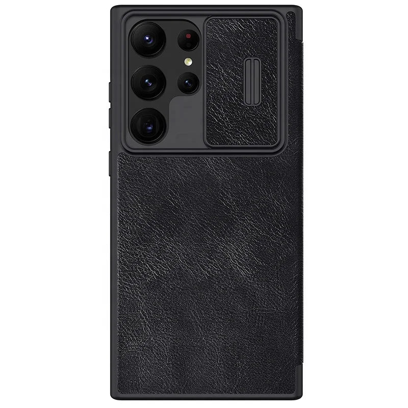 Nillkin Leather Flip Case with Card Wallet & Camera Cover for Samsung S23 Ultra