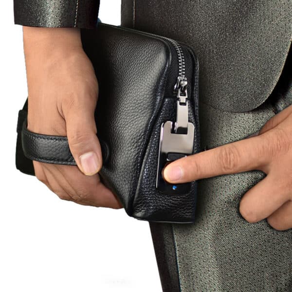 Men’s Genuine Leather Handbag with Fingerprint Lock – Designer Anti-Theft Briefcase & Wallet - Image 2