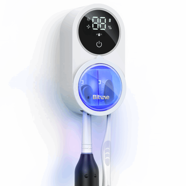 UV Light Toothbrush Sterilizer & Holder, Portable Rechargeable with Automatic Drying Fan - Image 2
