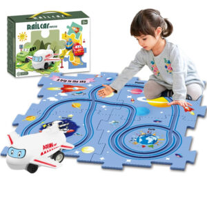 Electric Puzzle Rail Track Toy for Kids - Creative Slot Car Racing Set