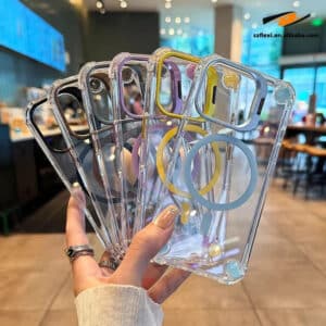 Shockproof Clear Case for iPhone Magnetic Lens Holder