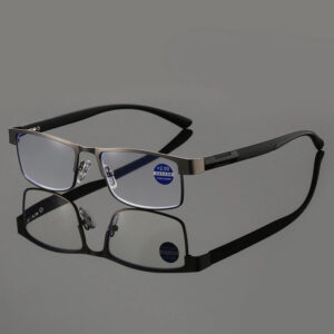 Mamba Men's Metal Blue Light Blocking Reading Glasses