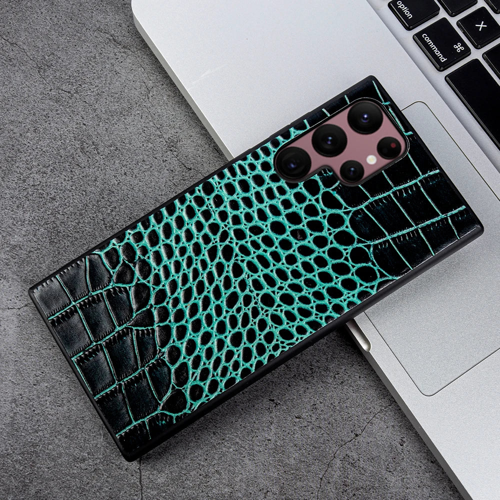 Genuine Leather Stripe Case for Samsung