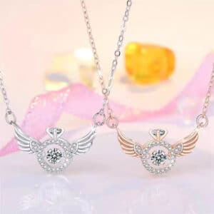 Women's Stainless Steel Angel Wing Pendant Necklace