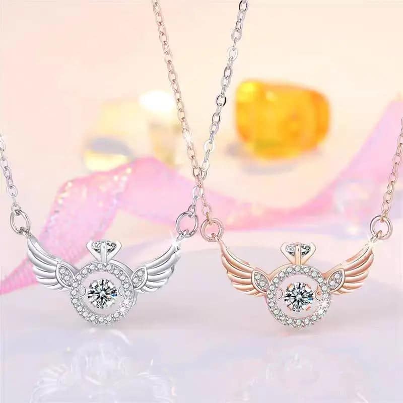 Women's Stainless Steel Angel Wing Pendant Necklace