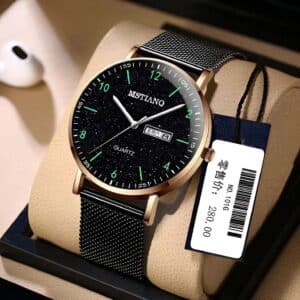 Men's 2026 Quartz Watch Waterproof Luminous Stainless Steel