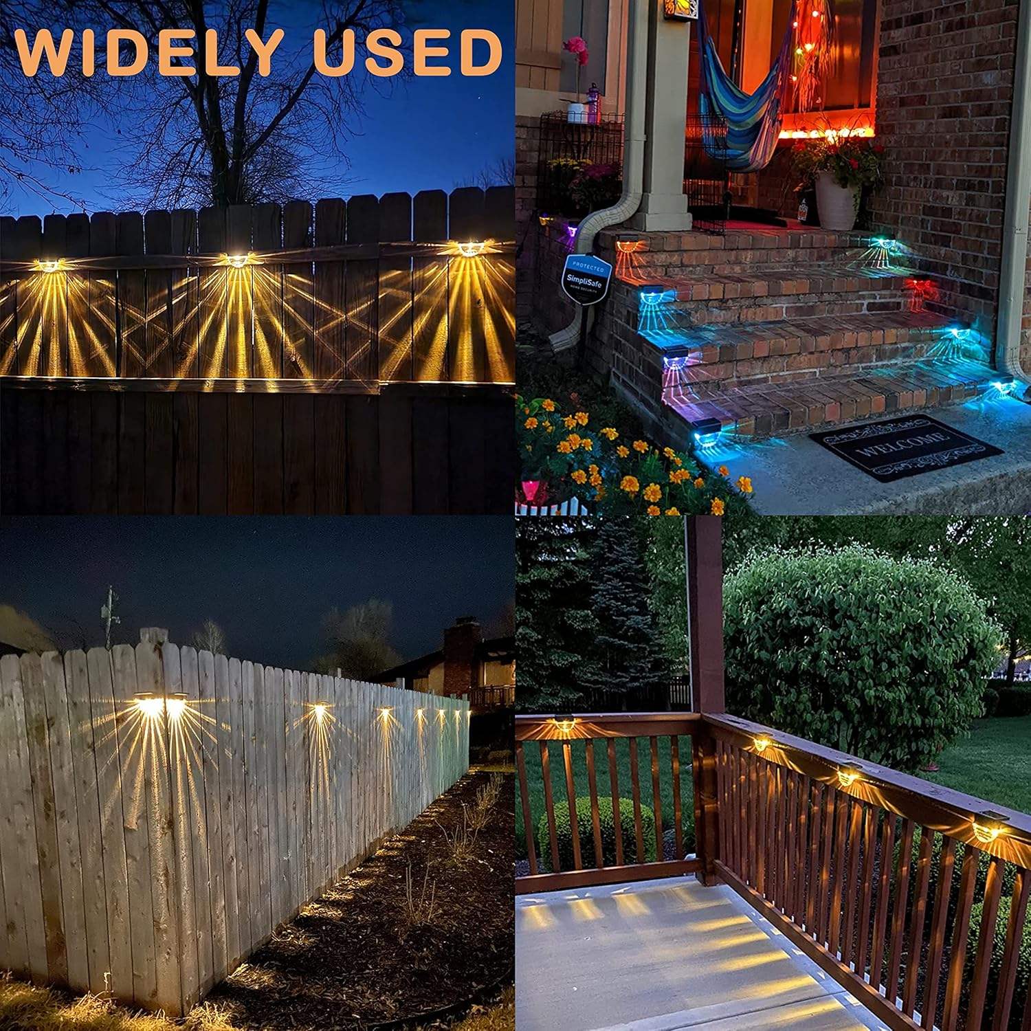 Raybwin IP65 LED Solar Deck Lights, Small Warm White Outdoor Lighting for Garden, Patio & Stairs - Image 6