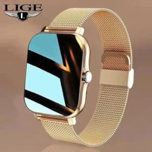 Men's 2026 Stainless Steel Smartwatch Waterproof Black/Gold