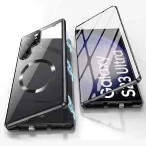 Magnetic Metal Case with Privacy Glass for Samsung