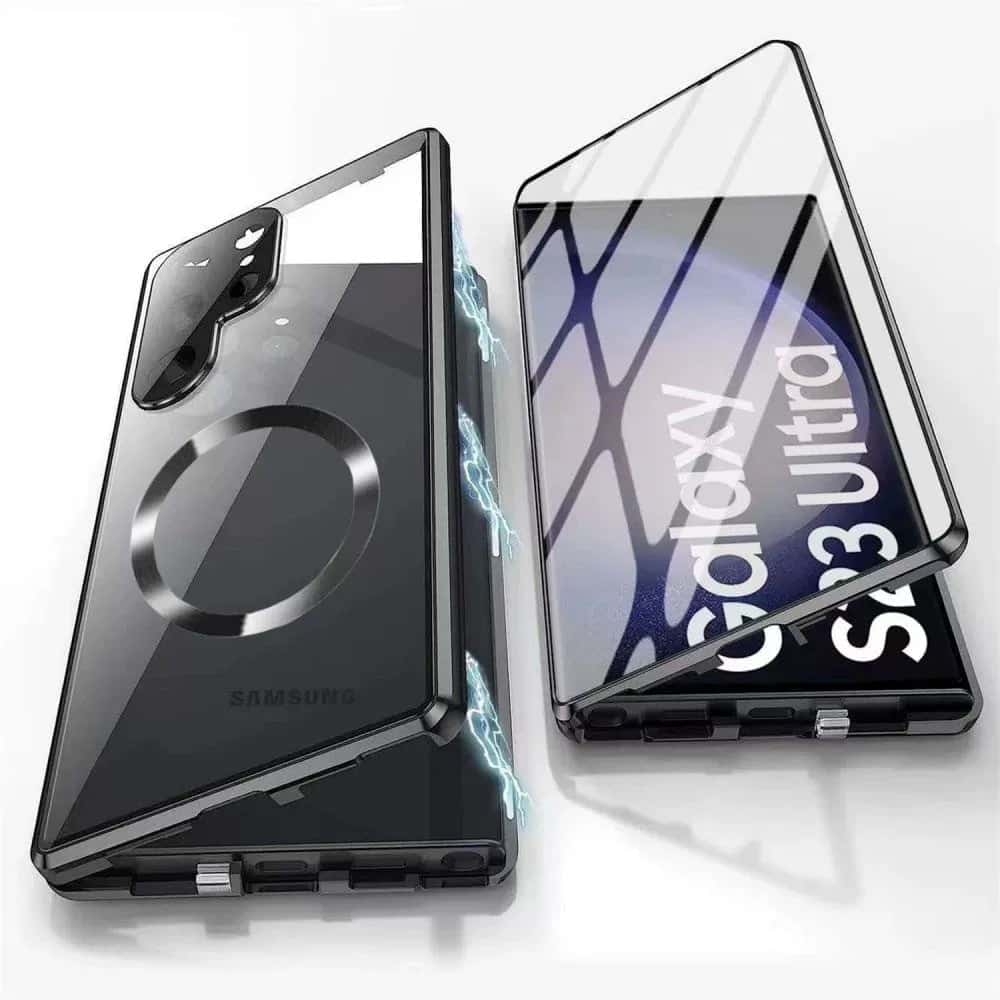 Magnetic Metal Case with Privacy Glass for Samsung